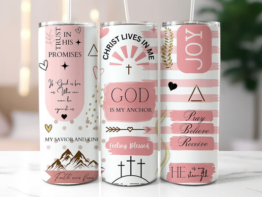 TUMBLER 20oz GOD IS MY ANCHOR